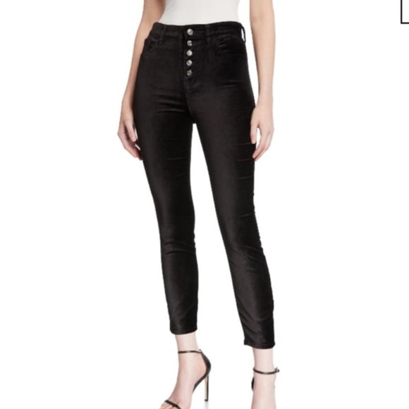 NWT 7 for All Mankind High Waist Velvet Ankle Skinny with Exposed Button Fly 23 - Picture 6 of 16